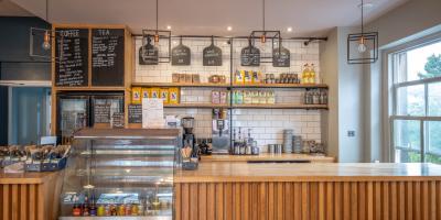 Counter in the café at YHA Youlgreave