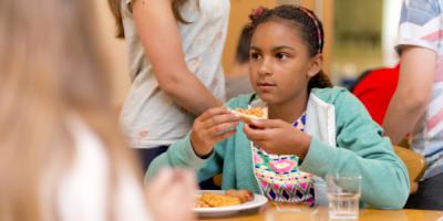 Child eating breakfast