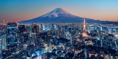 Tokyo city skyline at night