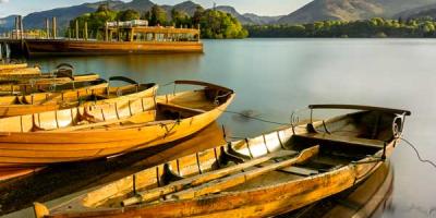 Boats on the shore of the lake at Keswick