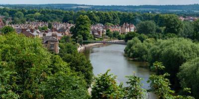 View of Shrewsbury in the distance