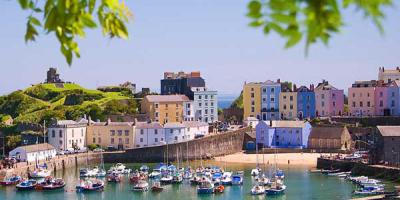 View of South Wales town on the coast